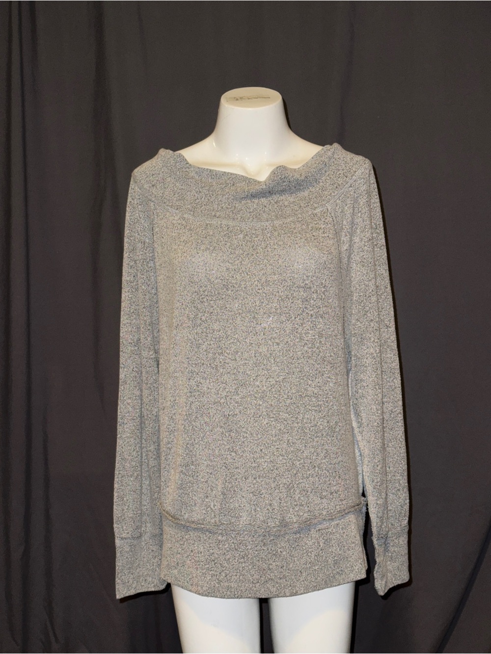 Lulus Heather Gray Cowl Neck Sweater